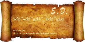 Sóvágó Dávid névjegykártya